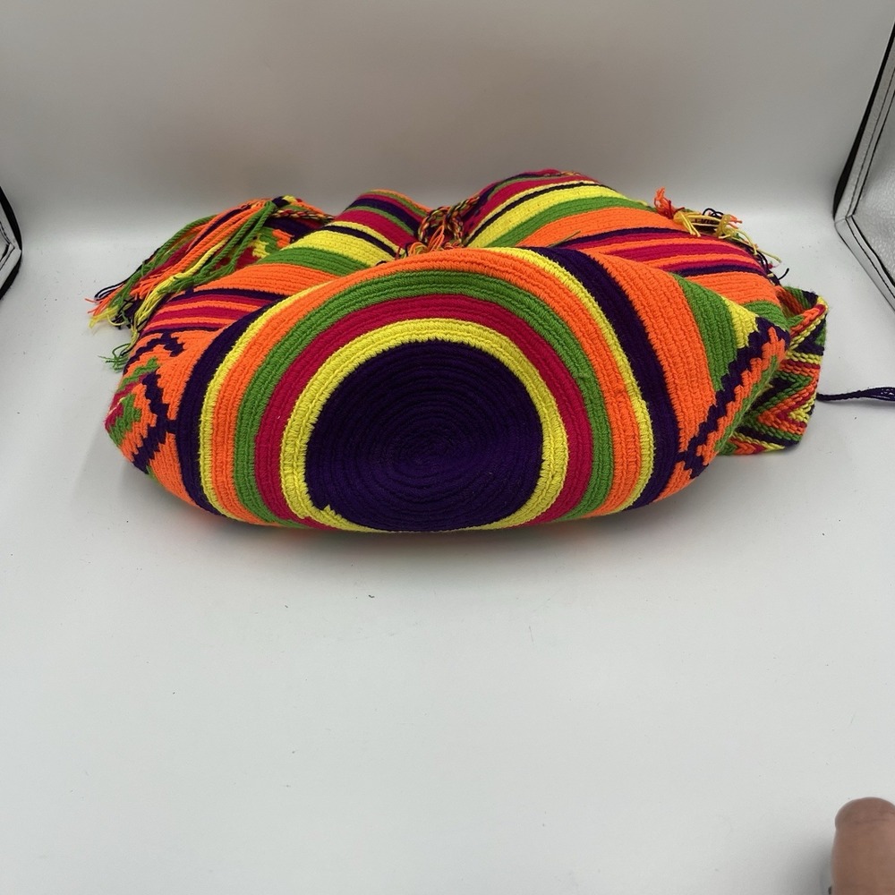 Vibrant Colorful Mochila Wayuu Handbag Purse Handmade Original Unique Boho Fun - Picture 6 of 16